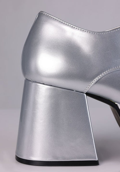 Men's Silver Disco Pimp Costume Shoes - US 6975