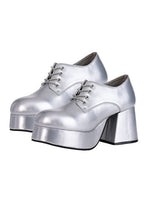 Men's Silver Disco Pimp Costume Shoes - US 6975