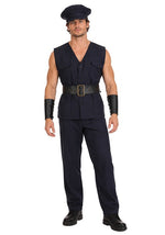 Men's Sleeveless Police Outfit Costume - US 9925