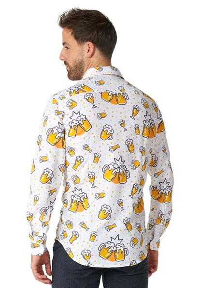 Suitmeister Button Up White Beer Shirt for Men - US 5635