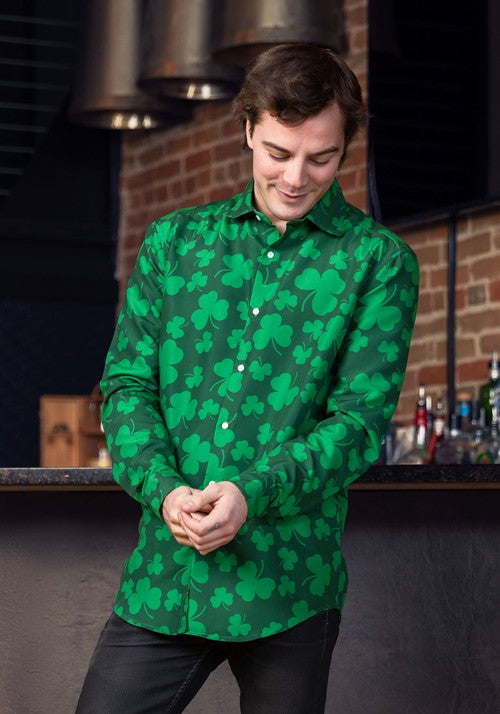 Mens Suitmeister Button Up St. Pats Green Shirt - US 9707