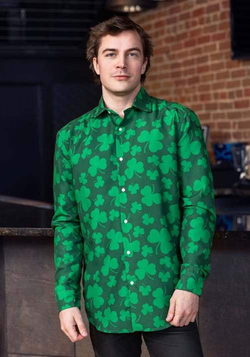 Mens Suitmeister Button Up St. Pats Green Shirt - US 9707