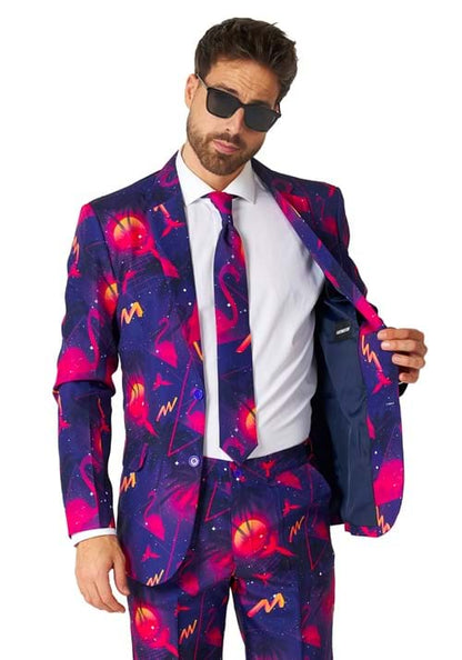 Suitmeister Retro Neon Navy Suit for Men - US 5042