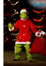 The Grinch Men's Deluxe Santa Jumpsuit with Mask Costume - US 5814