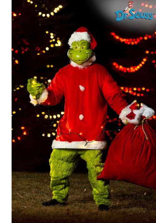 The Grinch Men's Deluxe Santa Jumpsuit with Mask Costume - US 5814