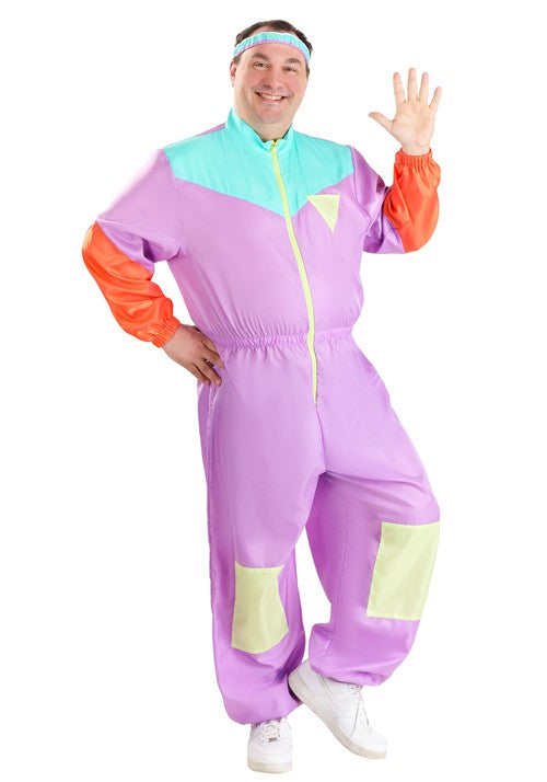 Men's Plus Size 80's Tracksuit Costume - US 6083