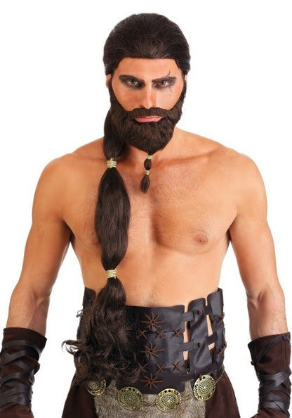 Warrior King Men's Wig and Beard - US 9992