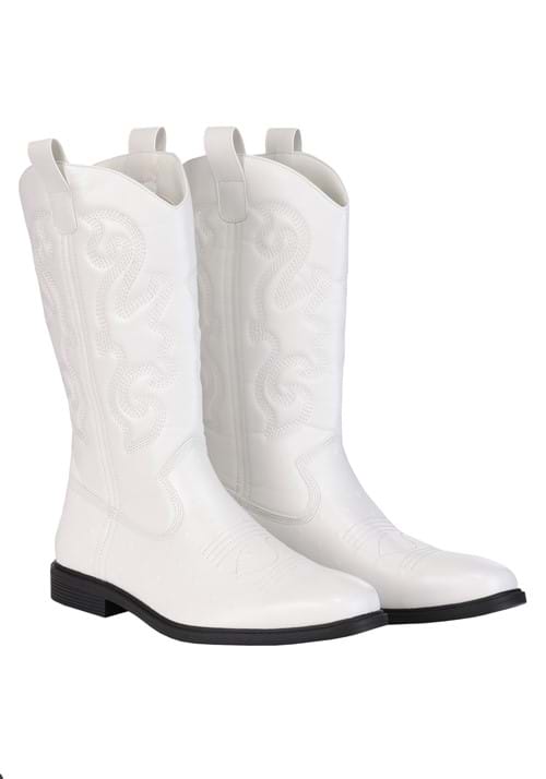 Men's White Cowboy Costume Boots - US 2290