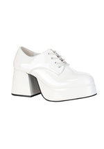 Men's White Disco Pimp Costume Shoes - US 6165