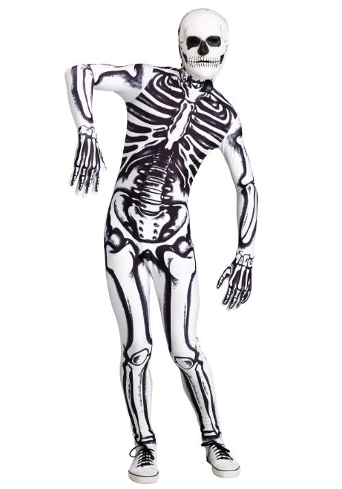 Men's White Skeleton Costume - US 7066