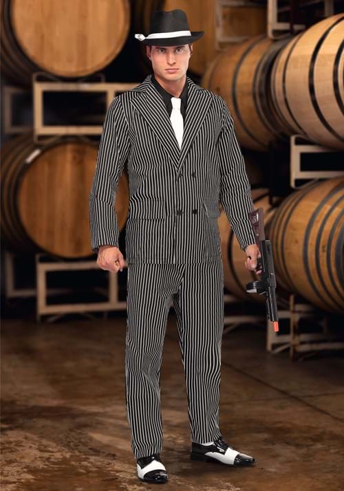 Men's Wide Pin Stripe Gangster Costume - US 4446