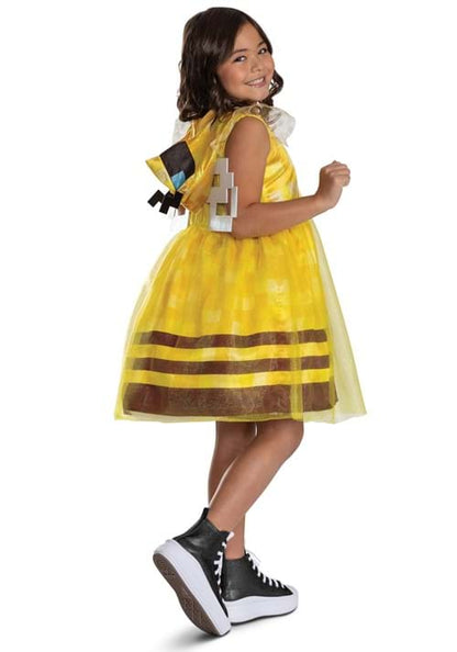 Minecraft Bee Girl's Hooded Costume Dress - US 7298