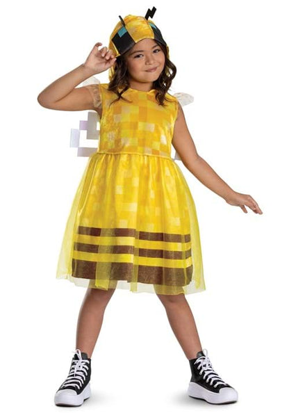 Minecraft Bee Girl's Hooded Costume Dress - US 7298