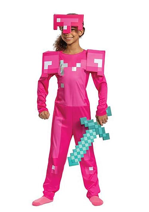 Girl's Minecraft Video Game Pink Armor Costume - US 7418