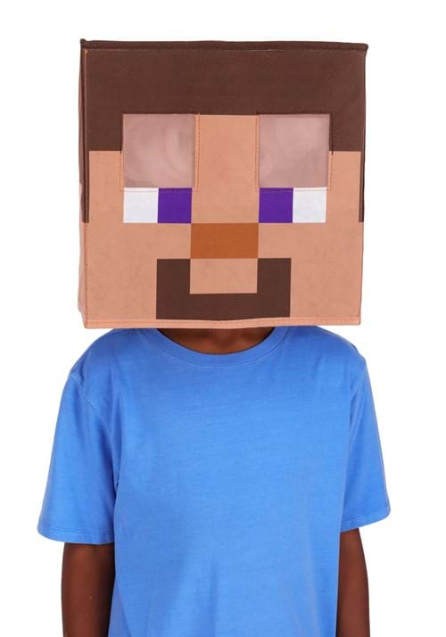 Adult Minecraft Steve Block Head Accessory - US 4793