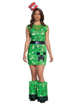 Minecraft Women's Creeper Costume - US 8235