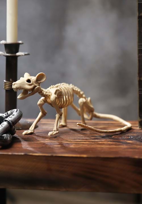8-Inch Poseable Skeleton Rat Decoration - US 4118