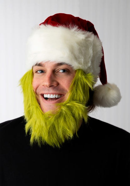 Grinch Costume Hat with Fur Beard - US 8763