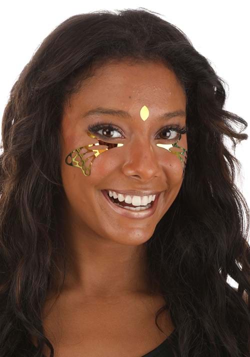 Monarch Wing Holographic Face Decals in Orange Ember - US 7268
