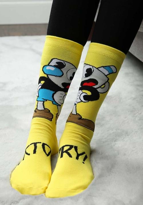 Cuphead Mugman Victory! Crew Socks - US 7242
