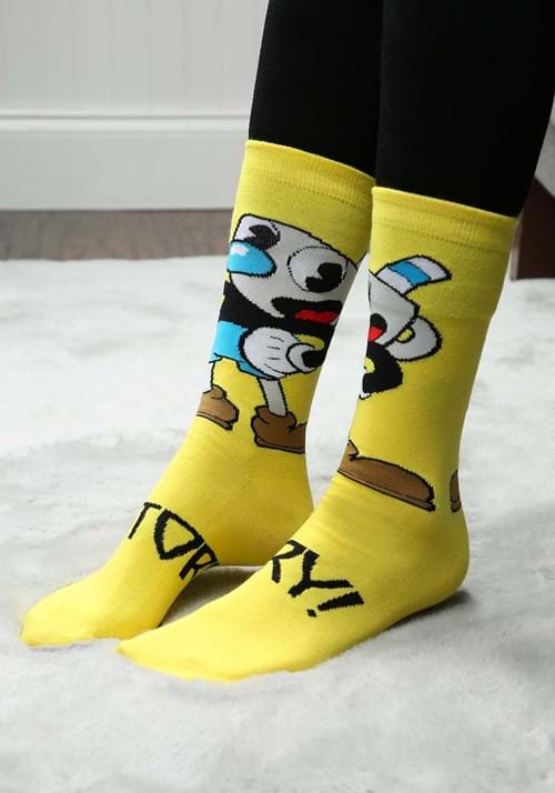 Cuphead Mugman Victory! Crew Socks - US 7242