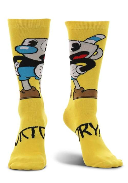 Cuphead Mugman Victory! Crew Socks - US 7242