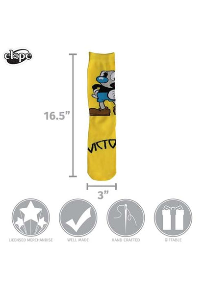 Cuphead Mugman Victory! Crew Socks - US 7242