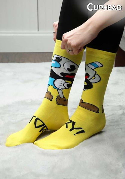 Cuphead Mugman Victory! Crew Socks - US 7242
