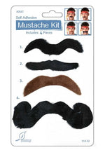 4 Pc Fake Mustache Kit - US 0054