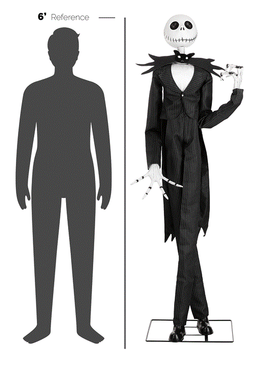 6FT Disney Nightmare Before Christmas Jack Skellington Animatronic Decoration - US 1990