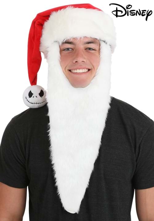 Disney Nightmare Before Christmas Jack Skellington Santa Hat with Beard - US 5655