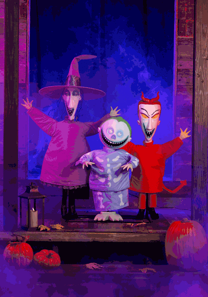 4FT Nightmare Before Christmas Animatronic Lock, Shock and Barrel Decoration - US 4574