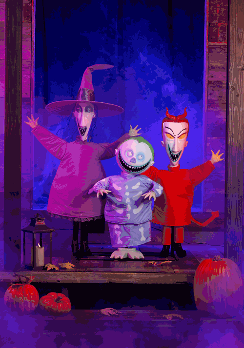 4FT Nightmare Before Christmas Animatronic Lock, Shock and Barrel Decoration - US 4574
