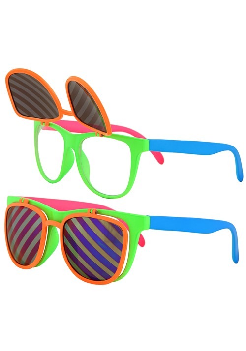 Flip Up Neon Glasses - US 3845
