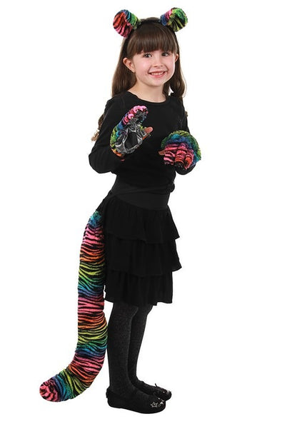 Tiger Neon Rainbow Fingerless Paws - US 4887