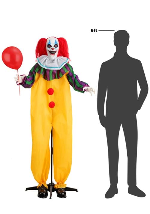 5.5FT Nickles the Nightmare Clown Animatronic Decoration - Scream Saver - US 8443