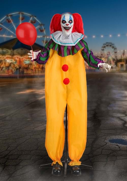 5.5FT Nickles the Nightmare Clown Animatronic Decoration - Scream Saver - US 8443