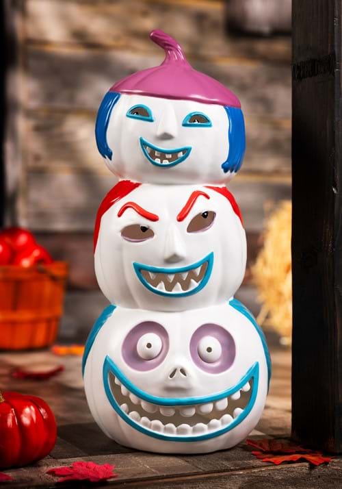 18 Inch Nightmare Before Christmas Lock, Shock and Barrel Light-Up Pumpkins Decoration - US 4532