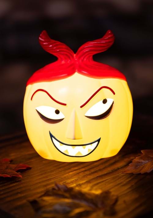 6-Inch Nightmare Before Christmas Lock Light Up Pumpkin Decoration - US 3475