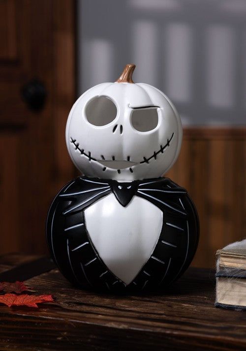 8.25-Inch Nightmare Before Christmas Jack Skeleton Pumpkin Light Up Decoration - US 3078