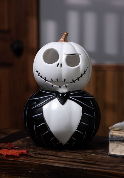 8.25-Inch Nightmare Before Christmas Jack Skeleton Pumpkin Light Up Decoration - US 3078