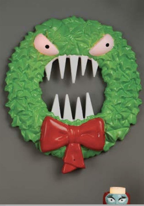 15-Inch Nightmare Before Christmas Light & Sound Wreath Decoration - US 5203