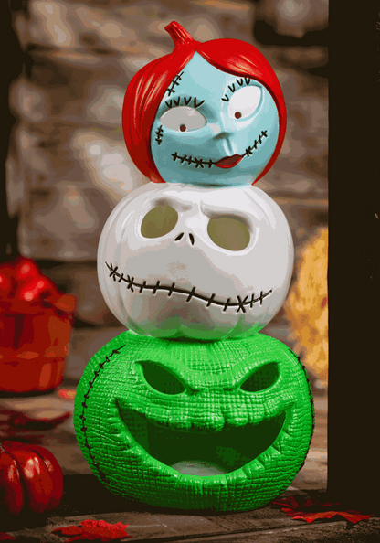 19-Inch Jack, Sally and Oogie Boogie Light Up Pumpkin Decoration - US 9267