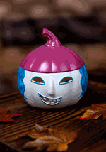 6-Inch Nightmare Before Christmas Shock Light Up Pumpkin Decoration - US 2704