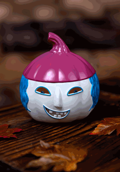 6-Inch Nightmare Before Christmas Shock Light Up Pumpkin Decoration - US 2704