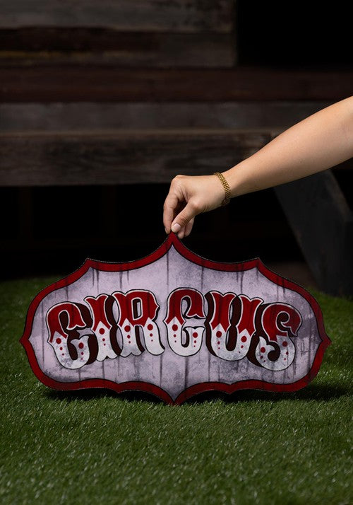 20-Inch Old Timey Circus Sign Halloween Decoration - US 5397