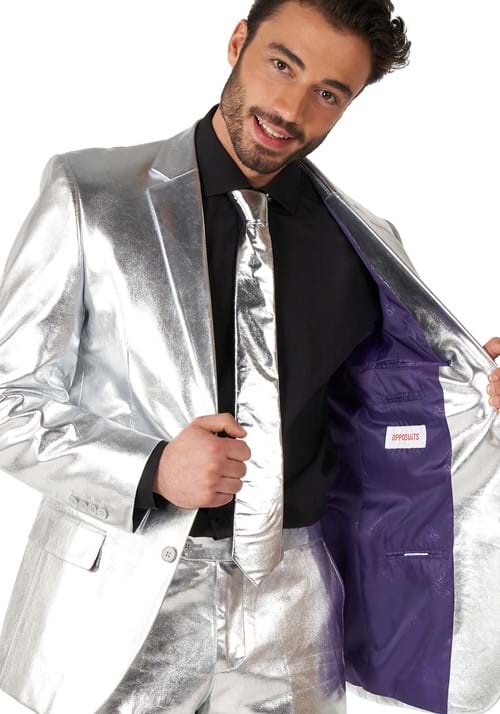Shiny Silver Men's Opposuits suit - US 0124
