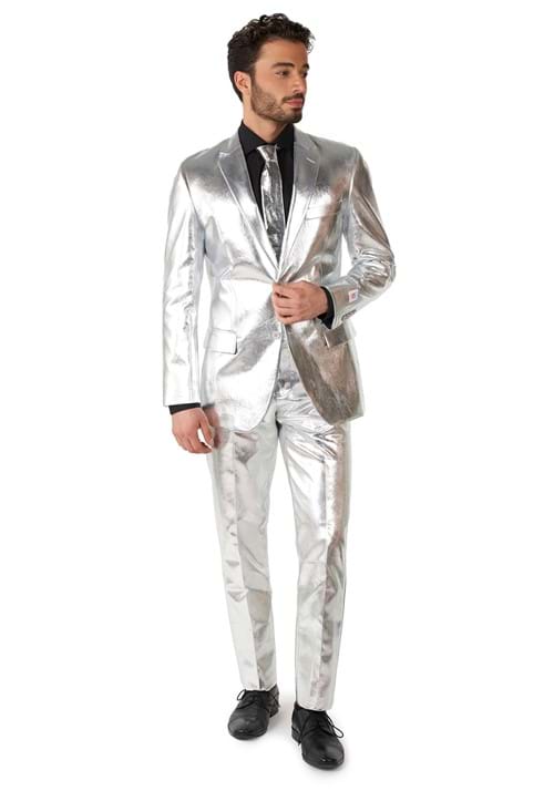 Shiny Silver Men's Opposuits suit - US 0124