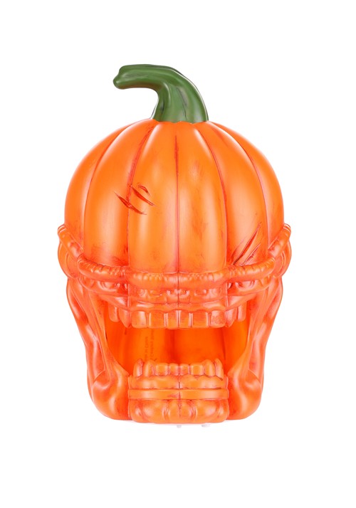 10-Inch Orange Light Up Pumpkin Alien Halloween Decoration - US 3581