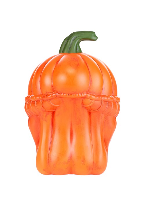 10-Inch Orange Light Up Pumpkin Alien Halloween Decoration - US 3581